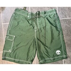 Vintage‎ Men's Timberland Army Green Swim Trunks Size XL